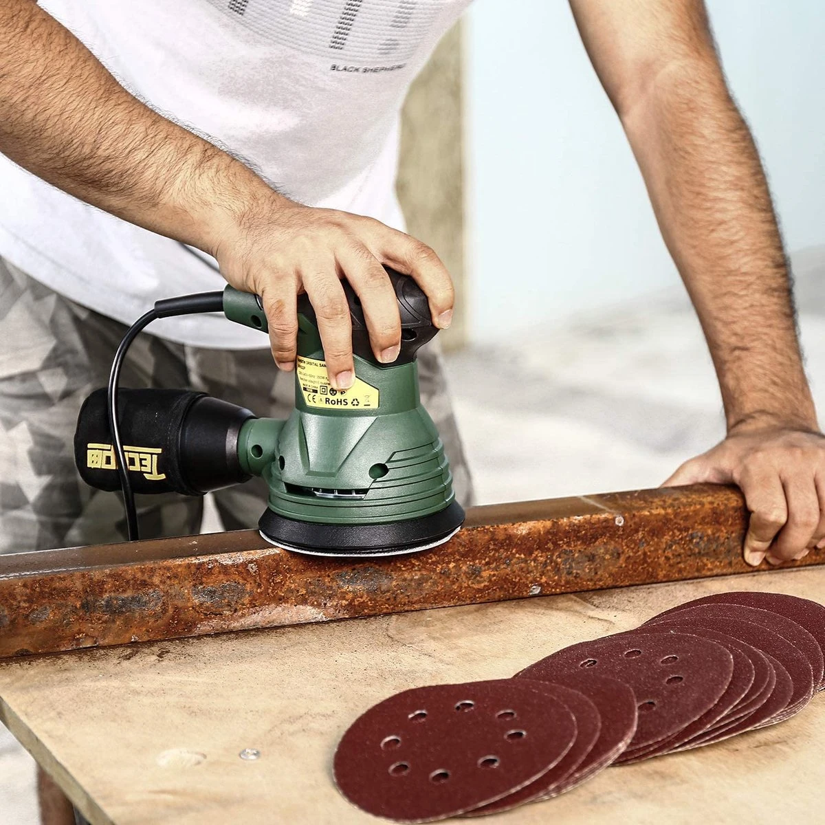 Faseras Schuurschijf/Schuurpapier Set - 120 Stuks - 125MM - 60/80/120/180/240 Grit - Klittenbandbevestiging - Voor Excentrische Schuurmachines 6 Faseras Schuurschijf/Schuurpapier Set - 120 Stuks - 125MM - 60/80/120/180/240 Grit - Klittenbandbevestiging - Voor Excentrische Schuurmachines - Afbeelding 6
