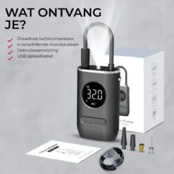 DynaBright Compressor - Luchtpomp - 4 Opzetstukken - 4000mAh - Compressor Bandenpomp - Luchtcompressor - Elektrische Fietspomp - Led Licht - Auto/Fiets/Motor/Ballen/Scooter/Luchtbed - Draagbaar -Makita || Merkloos || Stanley Verkoopwinkel 1200x1200 1589