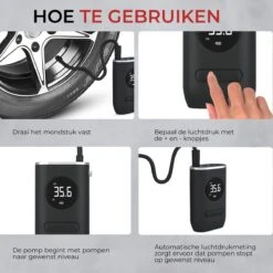 DynaBright Compressor - Luchtpomp - 4 Opzetstukken - 4000mAh - Compressor Bandenpomp - Luchtcompressor - Elektrische Fietspomp - Led Licht - Auto/Fiets/Motor/Ballen/Scooter/Luchtbed - Draagbaar -Makita || Merkloos || Stanley Verkoopwinkel 1200x1200 1592