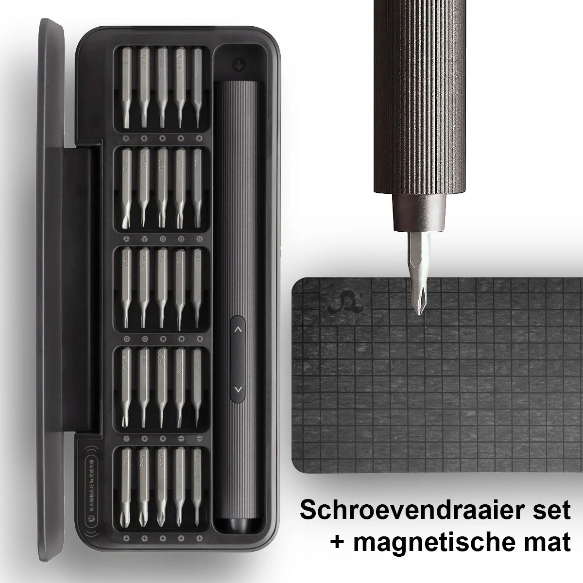 Hoto - Precisie Elektrische Schroevendraaier Set + Magnetische Mat – 25 Bits Hoge Kwaliteit - USB-C Oplaadbaar – Voor Professionele Reparatie - Zwart 1 Hoto - Precisie Elektrische Schroevendraaier Set + Magnetische Mat – 25 Bits Hoge Kwaliteit - USB-C Oplaadbaar – Voor Professionele Reparatie - Zwart