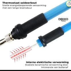 Dekko Tools Soldeerbout Station - Soldeerset 14-delig - Verwisselbare Opzetstukken - Houtbrander - Regelbaar 200-450°C- 60W -Makita || Merkloos || Stanley Verkoopwinkel 1200x1200 1812