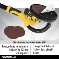 Powerplus POWX04761 Telescopische Langnekschuurmachine - 710W - Ø225mm - Incl. 6x Schuurpapier - Voor Plafond En Muur 8 Powerplus POWX04761 Telescopische Langnekschuurmachine - 710W - Ø225mm - Incl. 6x Schuurpapier - Voor Plafond En Muur -Makita || Merkloos || Stanley Verkoopwinkel 1200x1200 1845