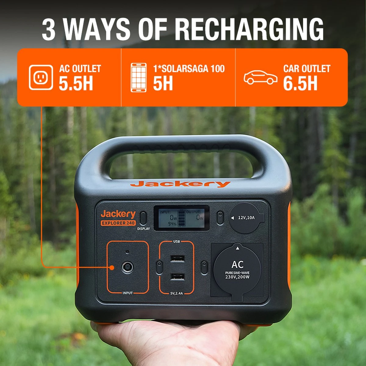 Jackery Explorer 240 Met 100W Zonnepaneel - Jackery Powerstation Met Zonnepaneel - Solar Panel Gereedschapsaccu - Kamperen - Off-grid Survival - 230V Power Station Generator 2 Jackery Explorer 240 Met 100W Zonnepaneel - Jackery Powerstation Met Zonnepaneel - Solar Panel Gereedschapsaccu - Kamperen - Off-grid Survival - 230V Power Station Generator - Afbeelding 2
