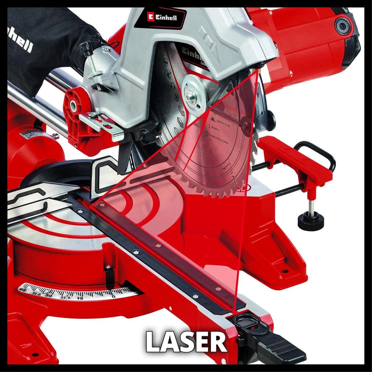 Einhell Radiaal, Afkort- En Verstekzaag - TC-SM 254 - 1800W - Ø254 Mm - 48 Tands Zaagblad - Met Laser 8 Einhell Radiaal, Afkort- En Verstekzaag - TC-SM 254 - 1800W - Ø254 Mm - 48 Tands Zaagblad - Met Laser - Afbeelding 8