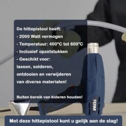 FERM Professionele Heteluchtpistool 2000W - 2 Opzetstukken - Hittepistool - Heatgun - Warmtepistool -Makita || Merkloos || Stanley Verkoopwinkel 1200x1200 2079