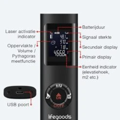 LifeGoods Laser Afstandsmeter - 40M - USB Oplaadbaar Incl. Kabel - Zwart 13 LifeGoods Laser Afstandsmeter - 40M - USB Oplaadbaar Incl. Kabel - Zwart -Makita || Merkloos || Stanley Verkoopwinkel 1200x1200 210