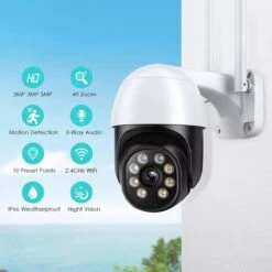 PuroTech Beveiligingscamera PRO - Wifi Smart Waterproof IP66 - Draaibaar En Kantelbaar - Voor Binnen & Buiten - Full HD 5MP - Dome IP Camera - Nachtzicht - Draadloos Internet - Met Recorder -Makita || Merkloos || Stanley Verkoopwinkel 1200x1200 2223