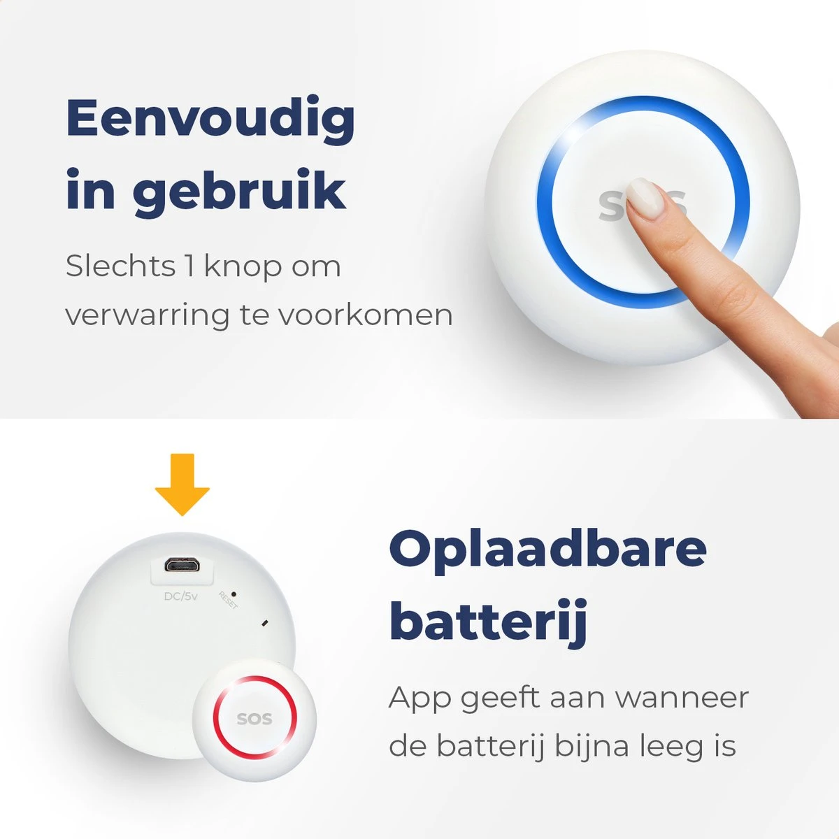 Persoonlijk Alarm Met SOS Paniekknop - Senioren Alarm - Alarmknop / Noodknop - Melding Op Afstand - Smart Home Beveiliging 5 Persoonlijk Alarm Met SOS Paniekknop - Senioren Alarm - Alarmknop / Noodknop - Melding Op Afstand - Smart Home Beveiliging - Afbeelding 5