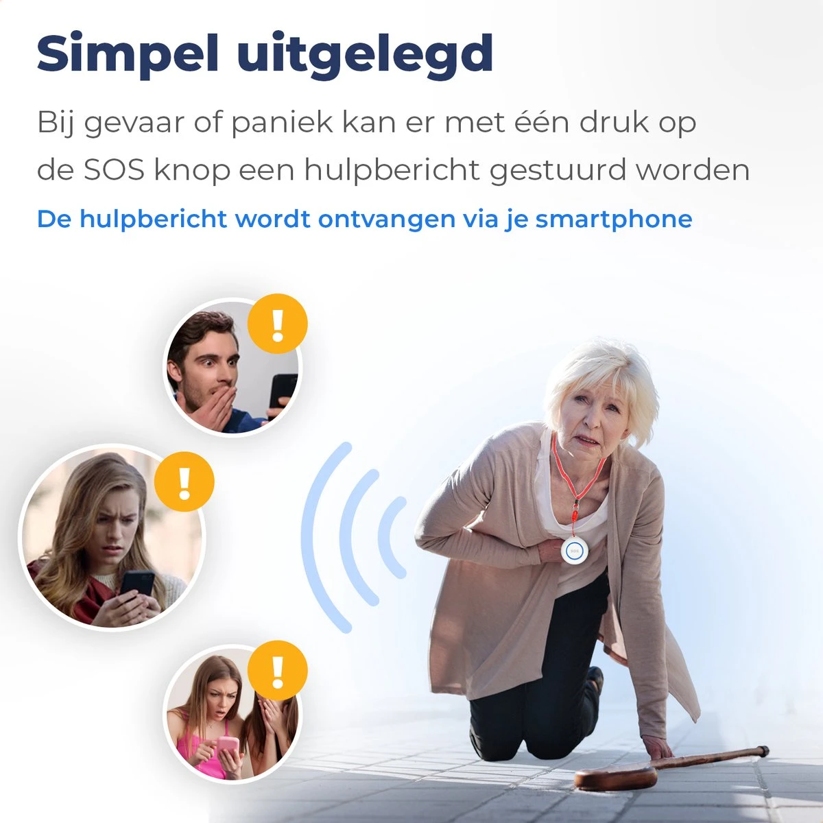 Persoonlijk Alarm Met SOS Paniekknop - Senioren Alarm - Alarmknop / Noodknop - Melding Op Afstand - Smart Home Beveiliging 9 Persoonlijk Alarm Met SOS Paniekknop - Senioren Alarm - Alarmknop / Noodknop - Melding Op Afstand - Smart Home Beveiliging - Afbeelding 9