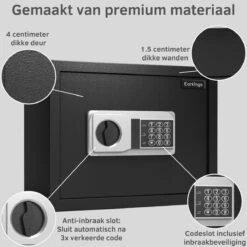 Earkings Kluis 30x38x30 Cm Met Cijferslot - Kluis Elektronisch Geldkist - Inclusief Bevestigingsmateriaal, Twee Noodsleutels En Alarm Slot - 25.7L -Makita || Merkloos || Stanley Verkoopwinkel 1200x1200 2390
