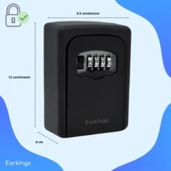 EarKings Sleutelkluis Sleutelkastje Inclusief Wandmontage - Sleutelkluisje Met Code Voor Buiten - Kluisje Met Cijferslot Zwart -Makita || Merkloos || Stanley Verkoopwinkel 1200x1200 2453