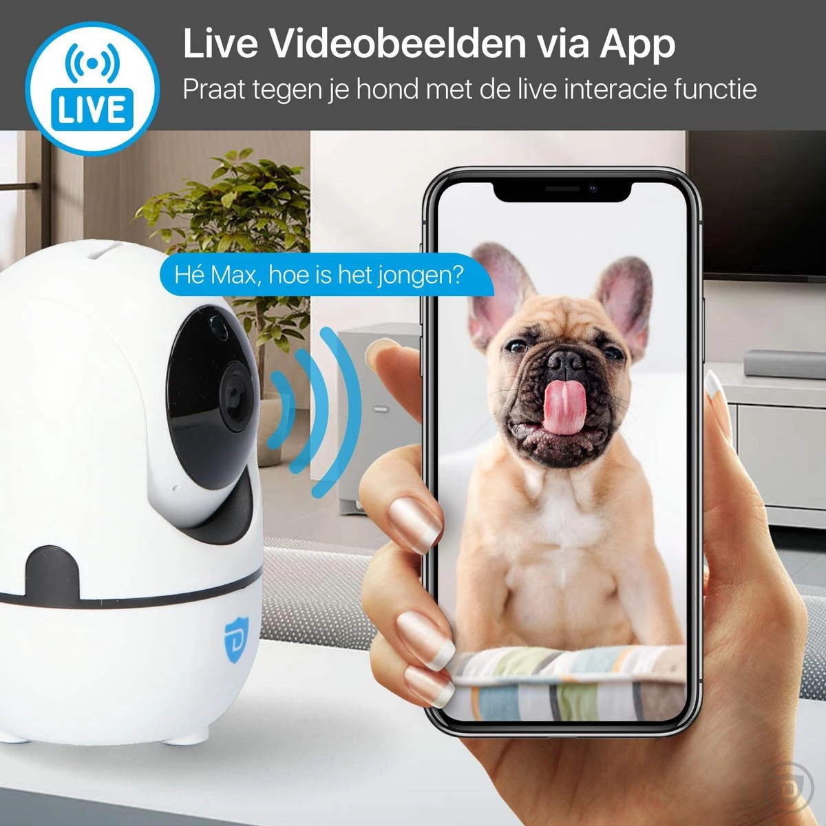 Hondencamera - Huisdiercamera Met App - Bestuurbaar Via Telefoon - Beveiligingscamera - Automatisch Volgen - Draadloos Via Wifi - Spreken En Luister Functie - Petcam - Wit 6 Hondencamera - Huisdiercamera Met App - Bestuurbaar Via Telefoon - Beveiligingscamera - Automatisch Volgen - Draadloos Via Wifi - Spreken En Luister Functie - Petcam - Wit - Afbeelding 6