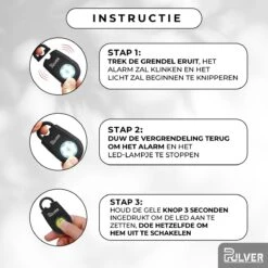 Pulver – Zelfverdediging Sleutelhanger – Alarm – 130Db – LED – Veiligheid Alarm – Persoonlijk Alarm – Senioren Alarm – Vrouwen Veiligheid – Persoonlijk Alarm - Zwart -Makita || Merkloos || Stanley Verkoopwinkel 1200x1200 2469