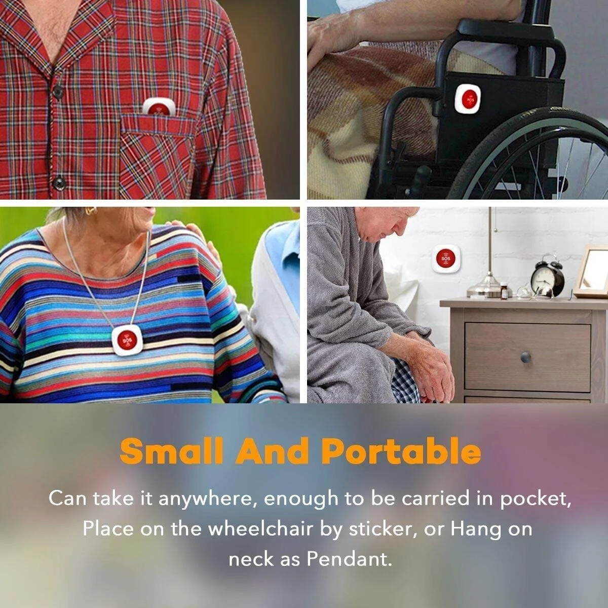Zorgoproep Thuisnoodoproep Voor Ouderen Zorg Voor Ouderen Paniekalarm Draadloze Alarmzender SOS Alarm Draadloos Met Batterijen (1 X SOS Zender) 6 Zorgoproep Thuisnoodoproep Voor Ouderen Zorg Voor Ouderen Paniekalarm Draadloze Alarmzender SOS Alarm Draadloos Met Batterijen (1 X SOS Zender) - Afbeelding 6