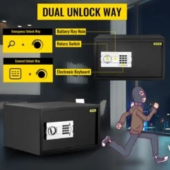 Vevor Kluis Brandwerend - Elektronisch - Cijferslot - Sleutel - Muurbevestiging - 31L - 46x41x27 Cm - 10KG - Staal - Zwart -Makita || Merkloos || Stanley Verkoopwinkel 1200x1200 2523