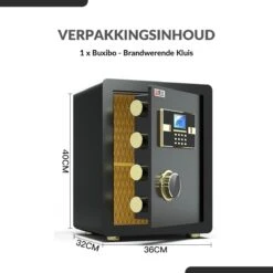Buxibo - Brandwerende Kluis Huis - Brandkast - Met Digitaal Codeslot, Cijferslot & Sleutel - Metaal - Zwart -Makita || Merkloos || Stanley Verkoopwinkel 1200x1200 2668