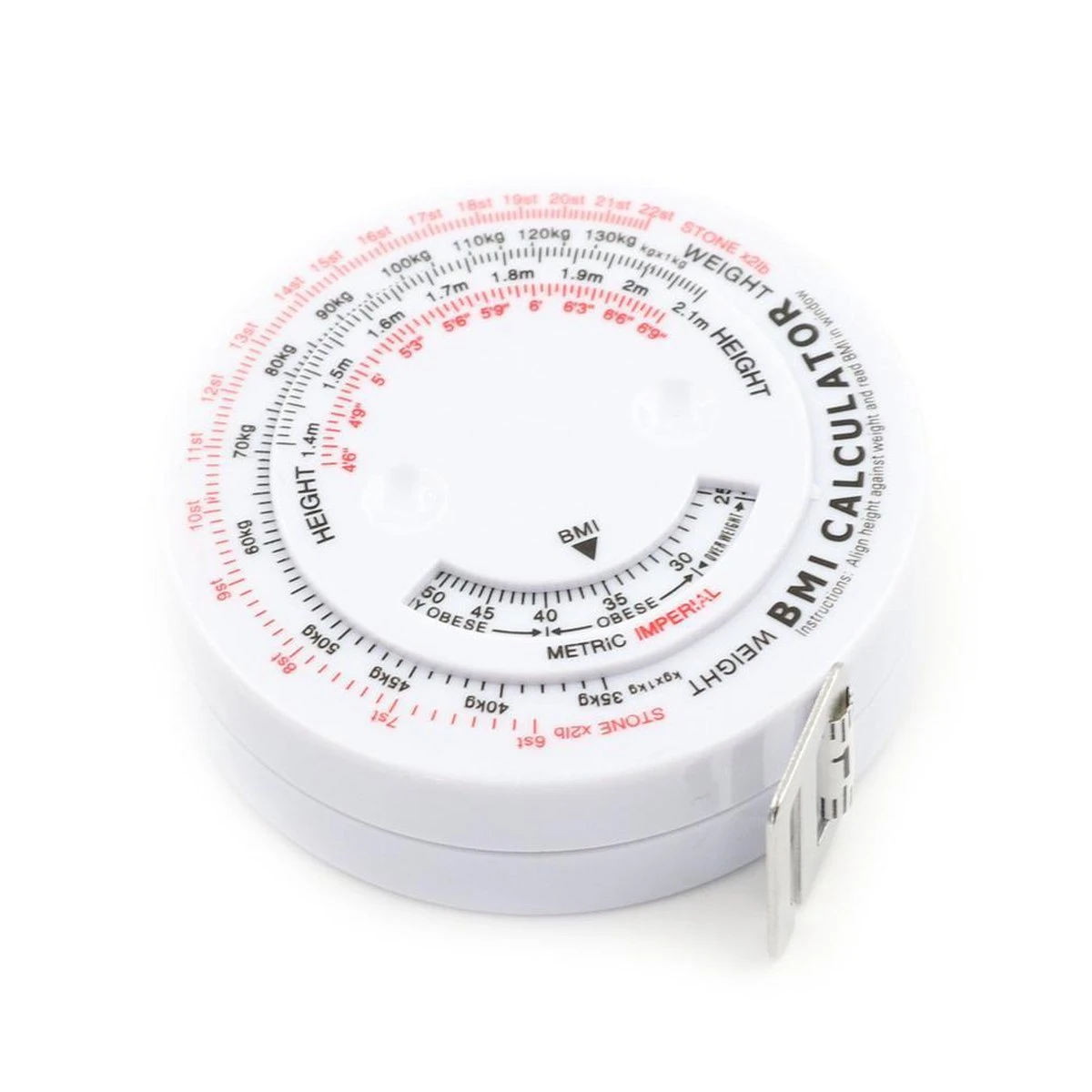 Merkloos Omvang Meetlint Met BMI Meter - Bereken Eenvoudig Uw Body Mass Index - Alternatief Voor Huidplooimeter / Vetmeter - Hulpmiddel Bij Afvallen - Wit 4 Merkloos Omvang Meetlint Met BMI Meter - Bereken Eenvoudig Uw Body Mass Index - Alternatief Voor Huidplooimeter / Vetmeter - Hulpmiddel Bij Afvallen - Wit - Afbeelding 4