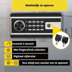 Currero Kluis - Kluis Brandwerend - Kluisje Met Cijferslot - Kluisje - Kluisjes Met Sleutel - Geldkluis - Kluis Elektronisch - Zwart -Makita || Merkloos || Stanley Verkoopwinkel 1200x1200 2726