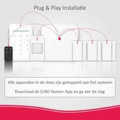 ELRO AS90S Home+ Slim Draadloos Alarmsysteem – Wifi – GSM Functie – Als Beste Getest - Met Basisstation, Controlepaneel, Bewegingsmelder, 3x Deur/Raam Contact En Afstandsbediening -Makita || Merkloos || Stanley Verkoopwinkel 1200x1200 2747