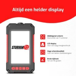 STURMM® ST-IC201 - Industriële Endoscoop Met Enkele Camera - Professionele Inspectiecamera - 4.3 INCH Display - Inclusief Gratis 16GB Micro SD - 5 Meter Kabel -Makita || Merkloos || Stanley Verkoopwinkel 1200x1200 275