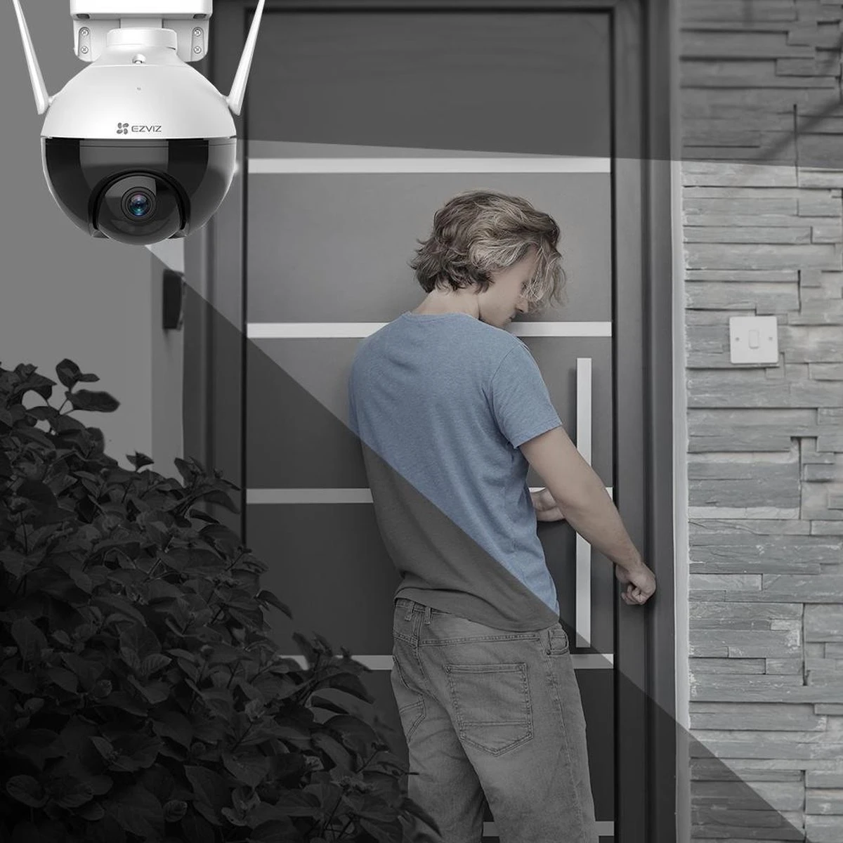 Ezviz C8C Full HD WiFi Buiten Dome (360) Camera Met Kleurnachtzicht - Zwart 6 Ezviz C8C Full HD WiFi Buiten Dome (360) Camera Met Kleurnachtzicht - Zwart - Afbeelding 6