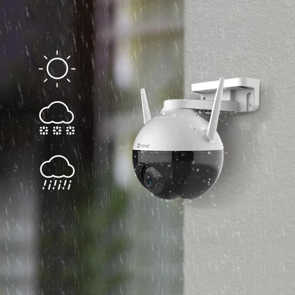 Ezviz C8C Full HD WiFi Buiten Dome (360) Camera Met Kleurnachtzicht - Zwart 7 Ezviz C8C Full HD WiFi Buiten Dome (360) Camera Met Kleurnachtzicht - Zwart - Afbeelding 7