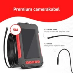 STURMM® ST-IC201 - Industriële Endoscoop Met Enkele Camera - Professionele Inspectiecamera - 4.3 INCH Display - Inclusief Gratis 16GB Micro SD - 5 Meter Kabel -Makita || Merkloos || Stanley Verkoopwinkel 1200x1200 278