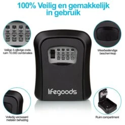 LifeGoods Sleutelkluis - Cijferslot - Sleutelkast - Wandmontage - Zwart -Makita || Merkloos || Stanley Verkoopwinkel 1200x1200 2808
