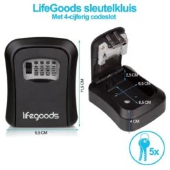LifeGoods Sleutelkluis - Cijferslot - Sleutelkast - Wandmontage - Zwart -Makita || Merkloos || Stanley Verkoopwinkel 1200x1200 2809