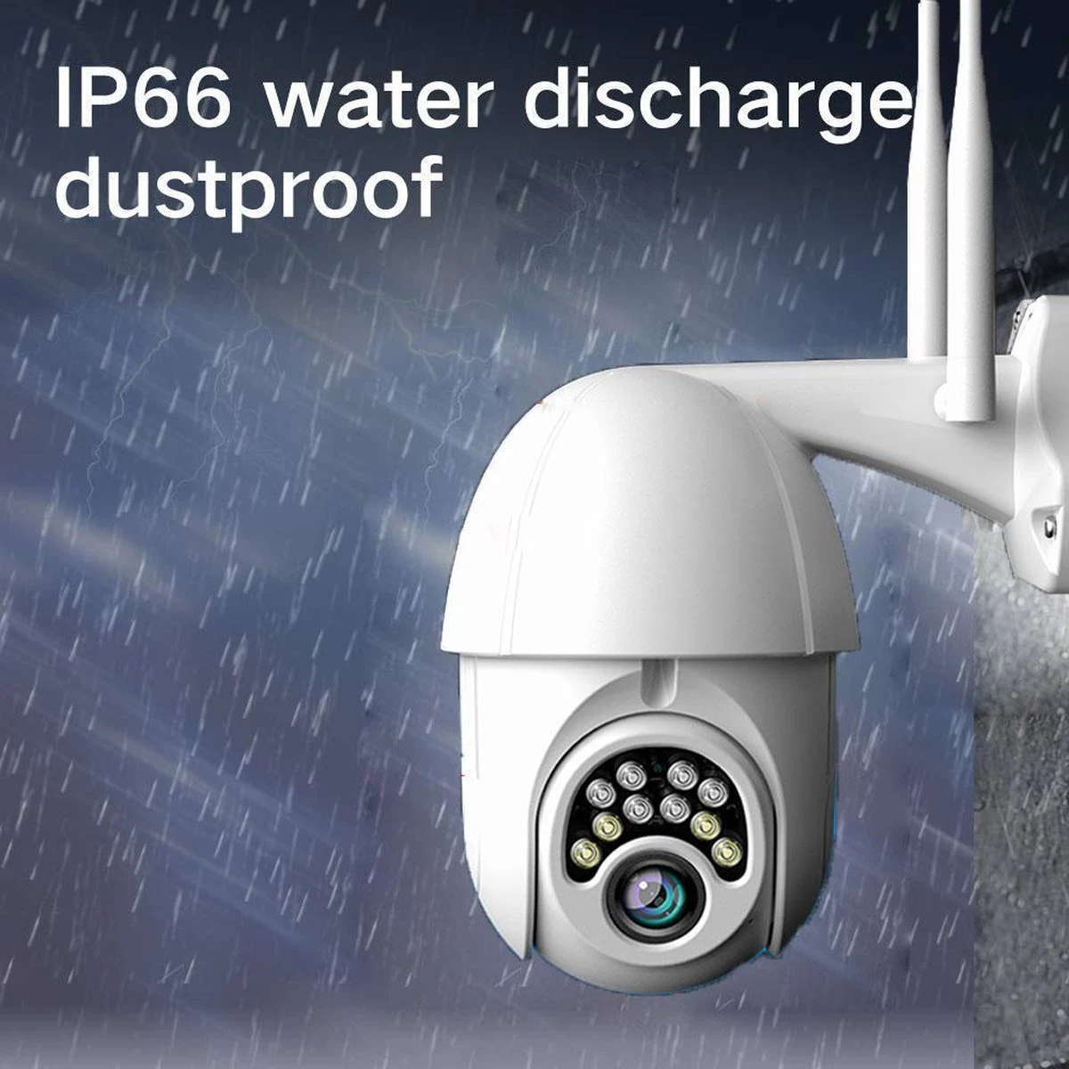 Kunststof Behuizing Waterdichtheid IP66 WIFI Dome IP Camera - Buiten - Draai- En Kantelbaar - FULL HD 1080P 2 Kunststof Behuizing Waterdichtheid IP66 WIFI Dome IP Camera - Buiten - Draai- En Kantelbaar - FULL HD 1080P - Afbeelding 2