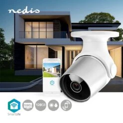 Nedis SmartLife Camera Voor Buiten - Wi-Fi - Full HD 1080p - IP65 - Cloud Opslag (optioneel) / MicroSD (niet Inbegrepen) - 12 V DC - Nachtzicht - Android™ / IOS - Wit / Zilver -Makita || Merkloos || Stanley Verkoopwinkel 1200x1200 2842