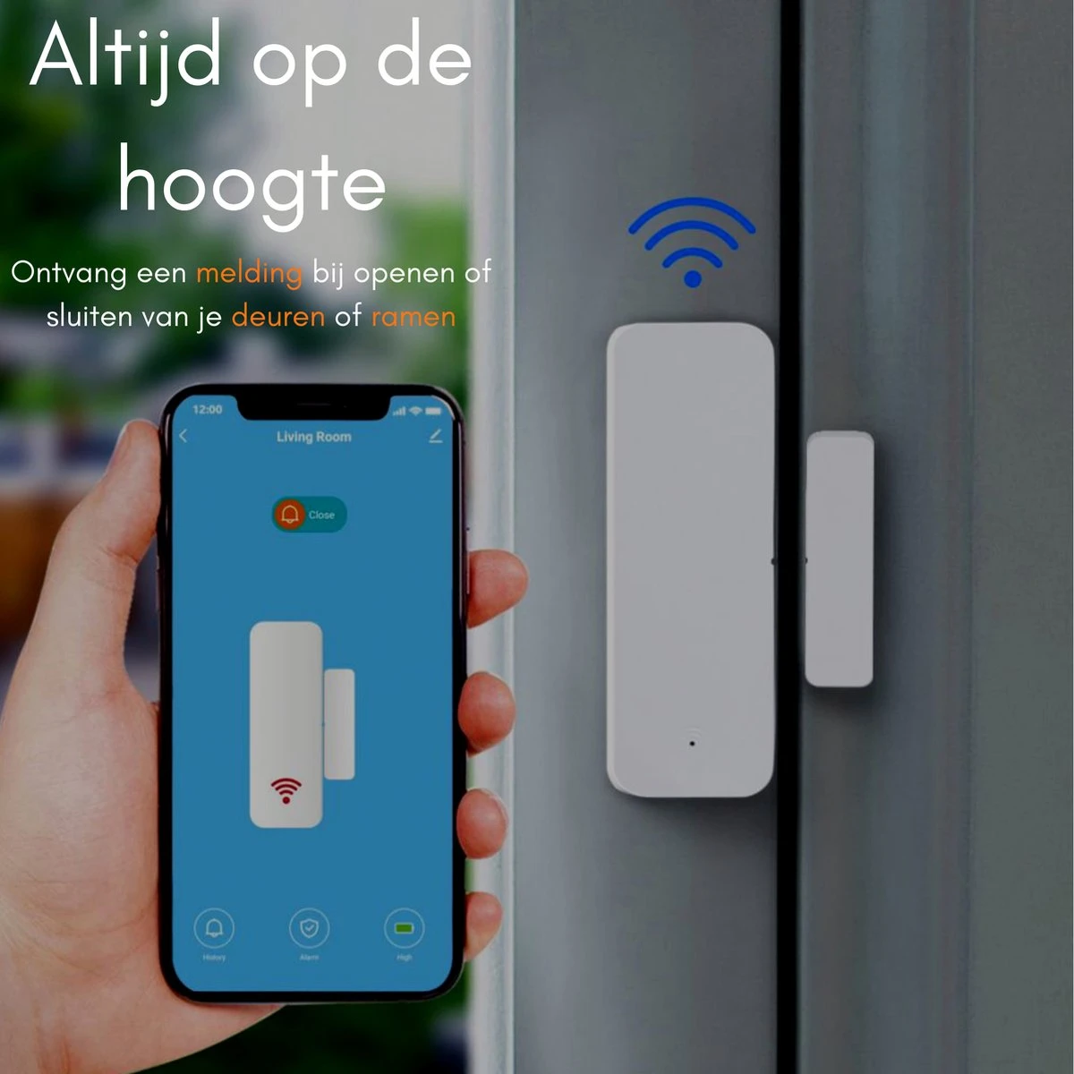 WBTT® Deursensor Met App - Deuralarm - Google Assistant + Amazon Alexa - Magneetcontact - Entreemelder - Raamsensor - IPhone & Android 4 WBTT® Deursensor Met App - Deuralarm - Google Assistant + Amazon Alexa - Magneetcontact - Entreemelder - Raamsensor - IPhone & Android - Afbeelding 4