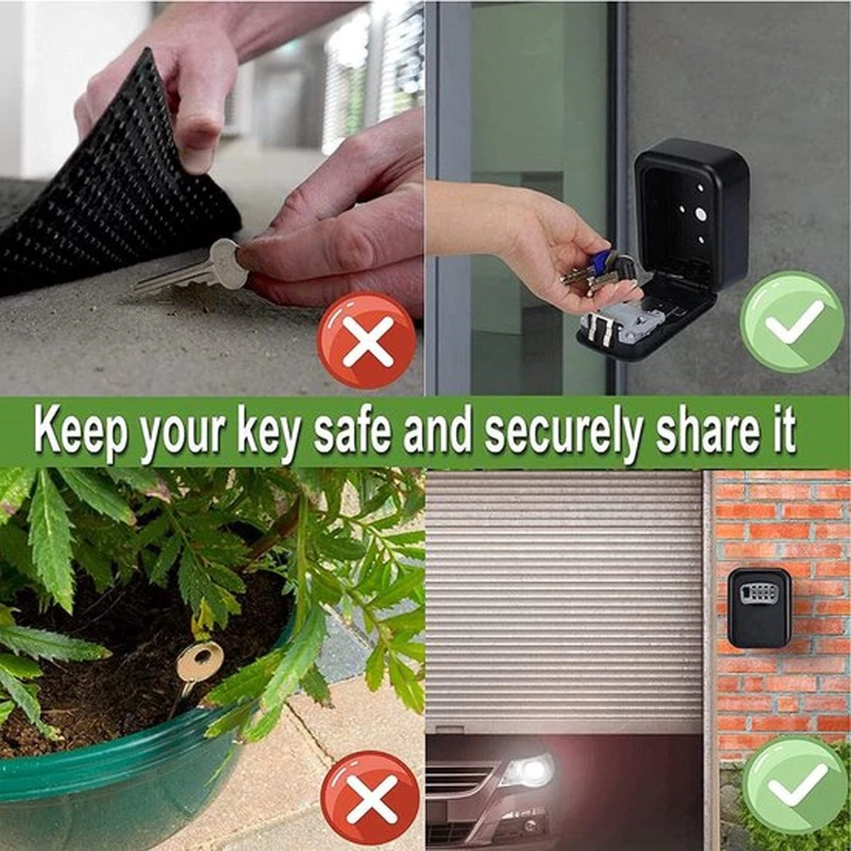 IGOODS - Robuuste Sleutelkluis Met Code Voor Buiten - Centraal Opbergen Van Sleutels Met Cijferslot - Sleutel Kastje 7 IGOODS - Robuuste Sleutelkluis Met Code Voor Buiten - Centraal Opbergen Van Sleutels Met Cijferslot - Sleutel Kastje - Afbeelding 7