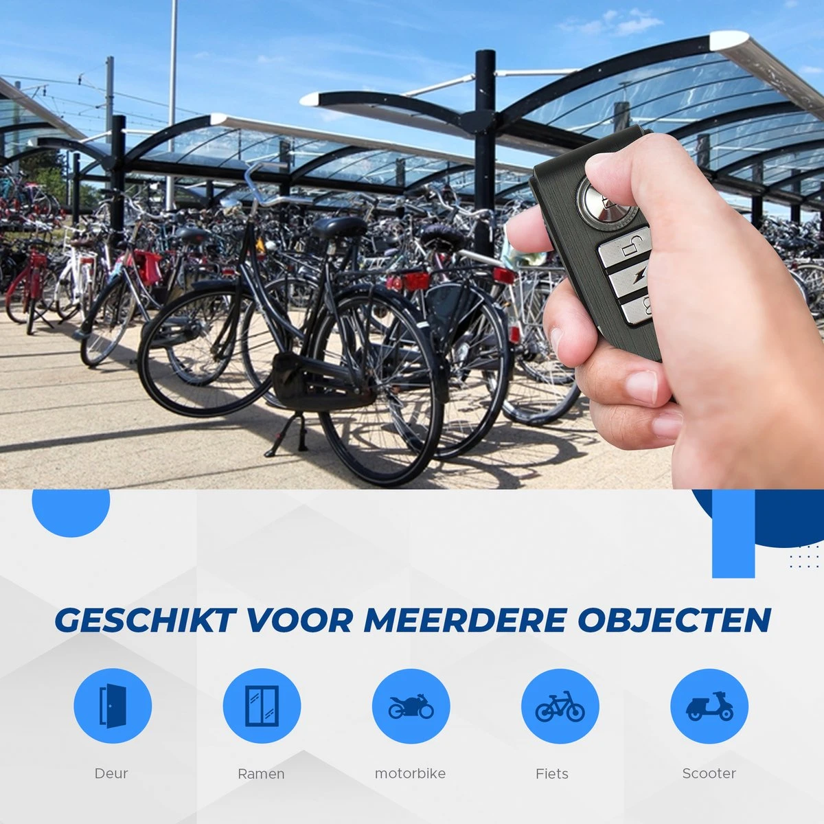 Merkloos Cloxks Alarmsysteem Voor Fiets & Scooter - Fietsalarm Met Afstandsbediening - Motor Alarm - Waterdicht Fietsslot 6 Merkloos Cloxks Alarmsysteem Voor Fiets & Scooter - Fietsalarm Met Afstandsbediening - Motor Alarm - Waterdicht Fietsslot - Afbeelding 6