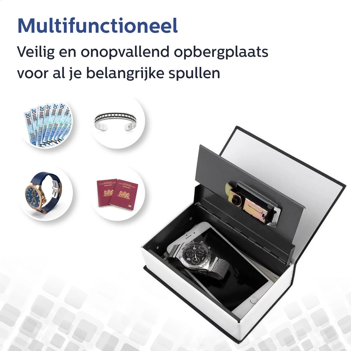 Qumax Geheime Kluis - Boekenkluis - Kluis Met Cijferslot - Geldkist - Boekkluis - Verborgen Kluis Met Cijferslot - Veilig Geld En Kostbaarheden Opbergen - Spaarpot Kluis - Zwart 6 Qumax Geheime Kluis - Boekenkluis - Kluis Met Cijferslot - Geldkist - Boekkluis - Verborgen Kluis Met Cijferslot - Veilig Geld En Kostbaarheden Opbergen - Spaarpot Kluis - Zwart - Afbeelding 6