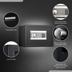 Buxibo - Brandwerende Kluis - Brandkast - Met Digitaal Codeslot En Sleutel - Metaal - Zwart -Makita || Merkloos || Stanley Verkoopwinkel 1200x1200 2990
