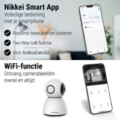 Nikkei CAM4 Draaibare Beveiligingscamera - Full HD IP Camera Met WiFi - Bewegingssensor En Nachtzicht - Huisdiercamera Voor Binnen - Met Smart App -Makita || Merkloos || Stanley Verkoopwinkel 1200x1200 3058