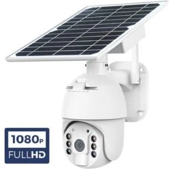 Outdoor Dome - Draadloze Beveiligingscamera Voor Buiten Op Zonne-energie - Incl. Zonnepaneel - Solar Powered Smart Alarm PTZ Security Camera - Wit