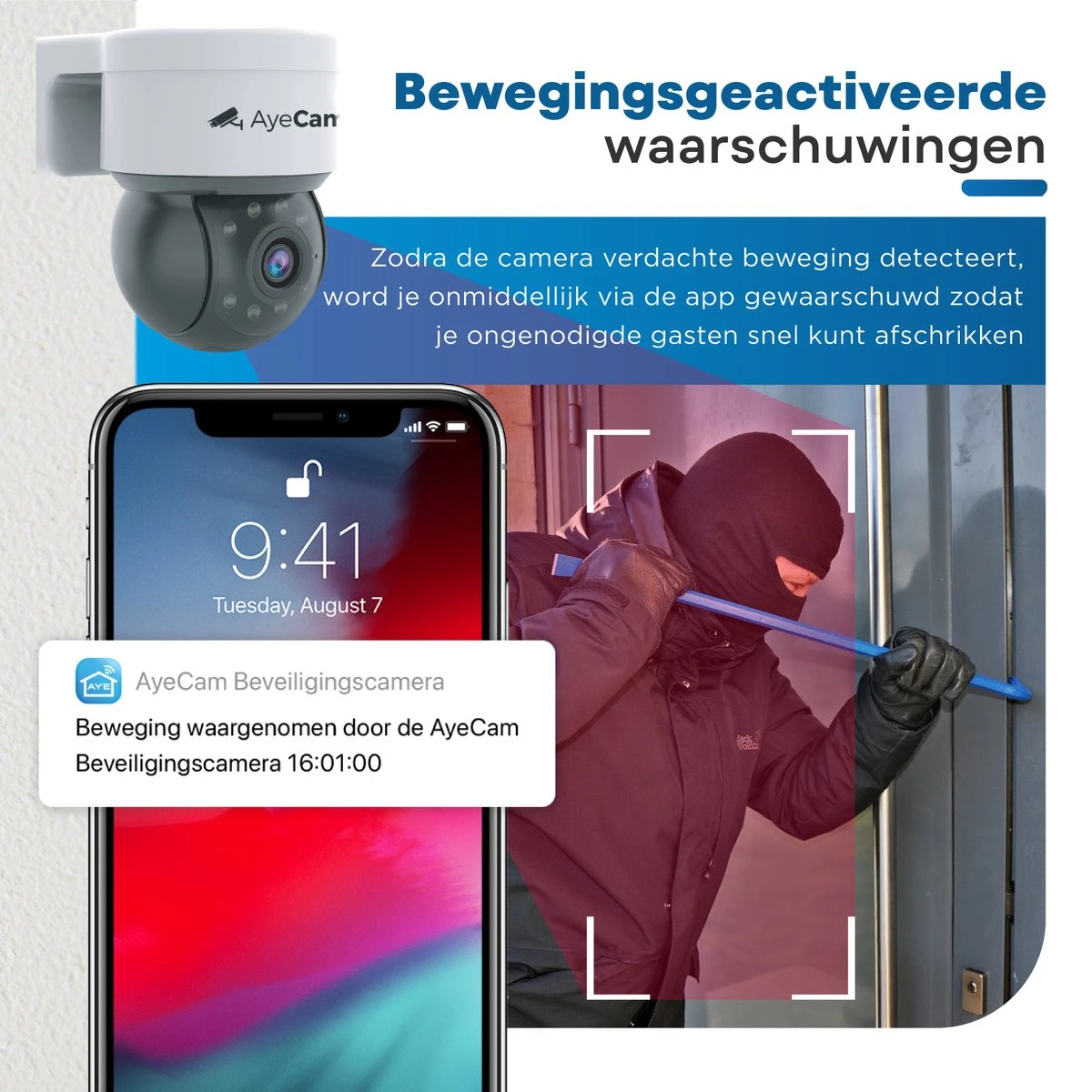 AyeCam Beveiligingscamera Buiten - 360PRO - FULL HD - Bewakingscamera - Incl. 32GB SD 10 AyeCam Beveiligingscamera Buiten - 360PRO - FULL HD - Bewakingscamera - Incl. 32GB SD - Afbeelding 10
