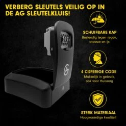 AG Sleutelkluis - Zwart - Sleutelkast - Kluisje Met Cijferslot Voor Buiten En Binnen - 4-cijferige Code Sleutelkluisje Sleutelkastje - -Waterdicht En Roestvrij - Sleutelkluizen - Wandmontage Aan De Muur -Makita || Merkloos || Stanley Verkoopwinkel 1200x1200 3138