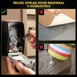 AG Sleutelkluis - Zwart - Sleutelkast - Kluisje Met Cijferslot Voor Buiten En Binnen - 4-cijferige Code Sleutelkluisje Sleutelkastje - -Waterdicht En Roestvrij - Sleutelkluizen - Wandmontage Aan De Muur -Makita || Merkloos || Stanley Verkoopwinkel 1200x1200 3139