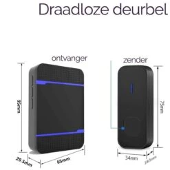 Draadloze Deurbel - 2 Zenders & 1 Ontvanger - Groot Bereik Van 300m - Waterdicht - Zwart -Makita || Merkloos || Stanley Verkoopwinkel 1200x1200 3208