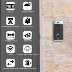 Xecurity X-One Deurbelset - HD WiFi Video Deurbel Draadloos Met Camera - Silver Grey -Makita || Merkloos || Stanley Verkoopwinkel 1200x1200 3222
