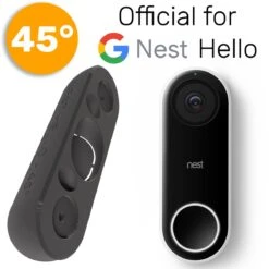 Umake // Google Nest Hello 45° Hoekbeugel // Zwart Kunststof // Inclusief Schroeven