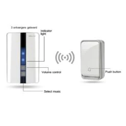 Bell4U Draadloze Deurbel Met 3 Ontvangers - Plug & Play - Beldrukker Heeft Geen Batterijen Nodig - IP55 Waterdicht - Wit -Makita || Merkloos || Stanley Verkoopwinkel 1200x1200 3346