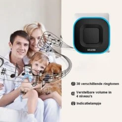 Selerd V2 - Zwart - Draadloze Deurbel - Plug & Play - IP44 Waterdicht - 4 Volumes - 38 Melodieën - Incl. Batterij - Deurbel Draadloos - Oplichtende Led - 5 Jaar Garantie -Makita || Merkloos || Stanley Verkoopwinkel 1200x1200 3356