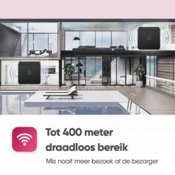 AVANTEK Draadloze Deurbel Met 2 Ontvangers - Zwart - Bereik 400 Meter - Waterdicht - Zonder Batterijen - 52 Melodieën -Makita || Merkloos || Stanley Verkoopwinkel 1200x1200 3361