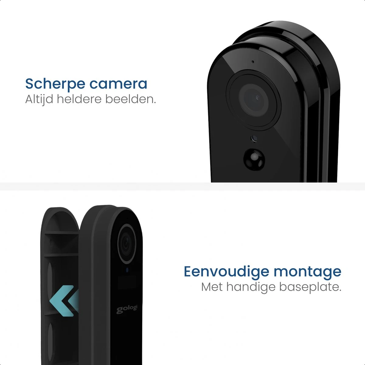 Gologi Draadloze Deurbel - HD Video Deurbel - Met Camera En WiFi - Inclusief Gong - Nederlandstalige App - Waterdicht - Met 32GB SD-kaart - Zwart 3 Gologi Draadloze Deurbel - HD Video Deurbel - Met Camera En WiFi - Inclusief Gong - Nederlandstalige App - Waterdicht - Met 32GB SD-kaart - Zwart - Afbeelding 3