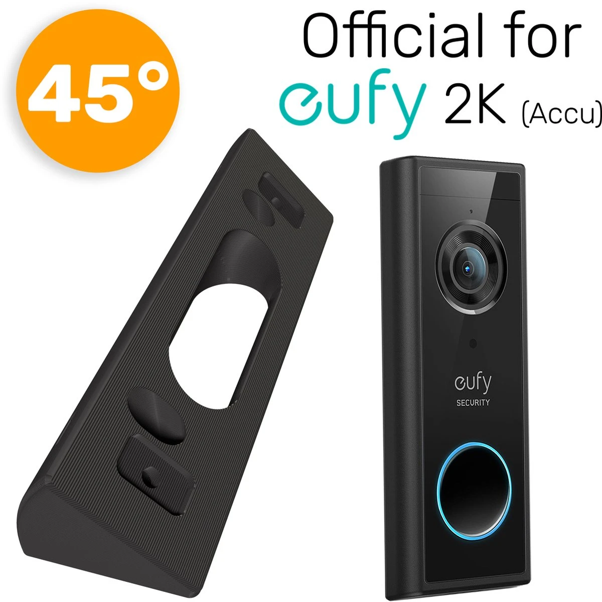 Umake // Eufy 45° Hoekbeugel // Type 2K Battery T8210 // Zwart // Inclusief Schroeven 1 Umake // Eufy 45° Hoekbeugel // Type 2K Battery T8210 // Zwart // Inclusief Schroeven