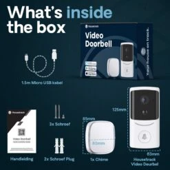 Housetrack Video Deurbel Met Camera En Wifi - 1080p Deurbel Draadloos - Videodeurbel Batterij - Waterdicht Deurbel Camera - Doorbell Met App -Makita || Merkloos || Stanley Verkoopwinkel 1200x1200 3487